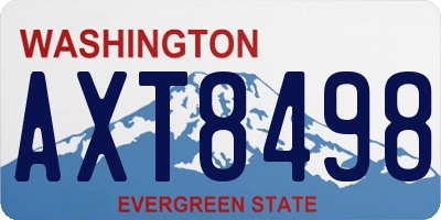 WA license plate AXT8498