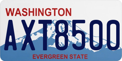 WA license plate AXT8500