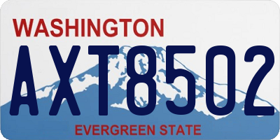 WA license plate AXT8502