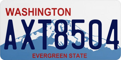 WA license plate AXT8504