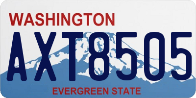 WA license plate AXT8505
