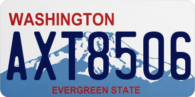 WA license plate AXT8506