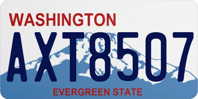 WA license plate AXT8507
