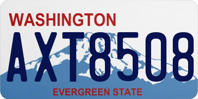 WA license plate AXT8508