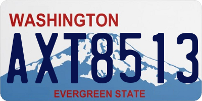 WA license plate AXT8513