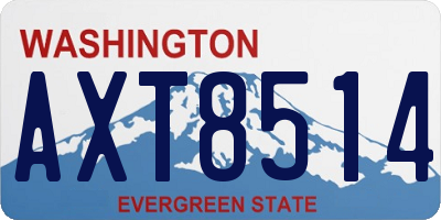 WA license plate AXT8514