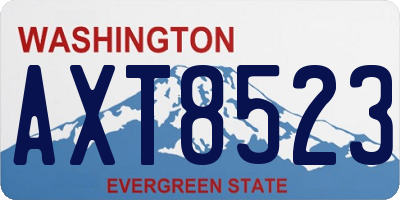 WA license plate AXT8523