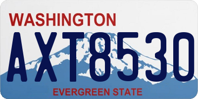 WA license plate AXT8530