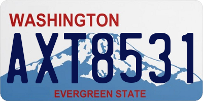 WA license plate AXT8531