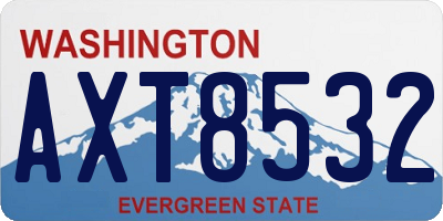 WA license plate AXT8532