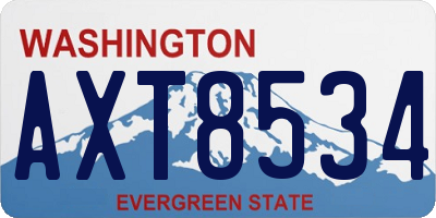 WA license plate AXT8534