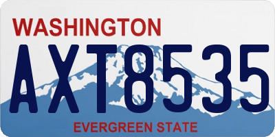WA license plate AXT8535