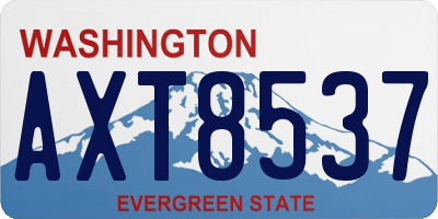 WA license plate AXT8537