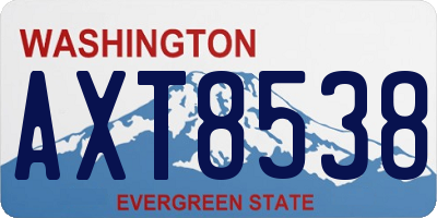 WA license plate AXT8538