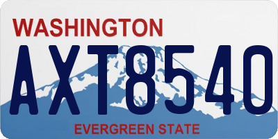 WA license plate AXT8540