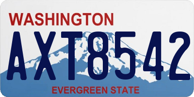 WA license plate AXT8542
