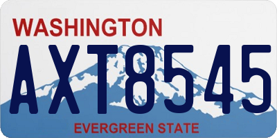 WA license plate AXT8545