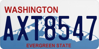WA license plate AXT8547