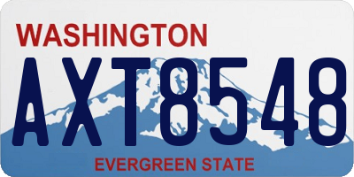 WA license plate AXT8548