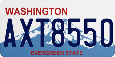 WA license plate AXT8550
