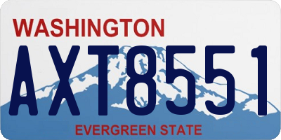 WA license plate AXT8551