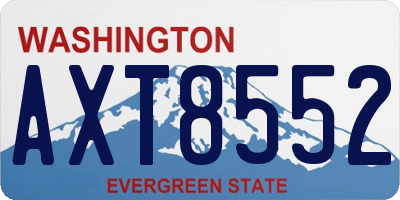 WA license plate AXT8552