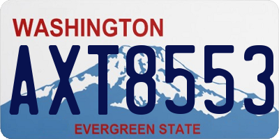 WA license plate AXT8553