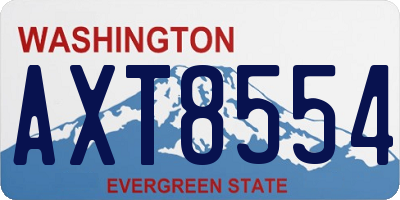 WA license plate AXT8554