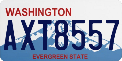 WA license plate AXT8557