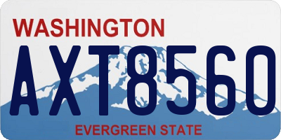 WA license plate AXT8560