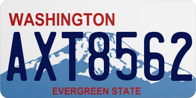 WA license plate AXT8562