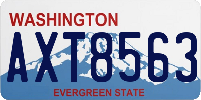 WA license plate AXT8563