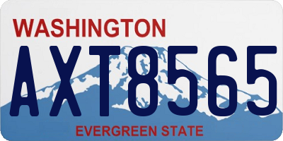 WA license plate AXT8565