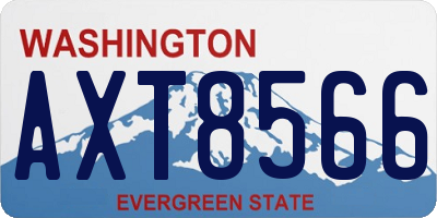 WA license plate AXT8566