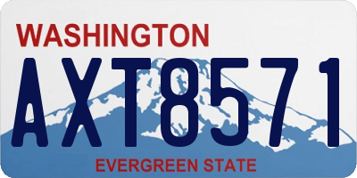 WA license plate AXT8571