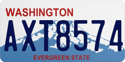 WA license plate AXT8574