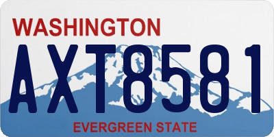 WA license plate AXT8581