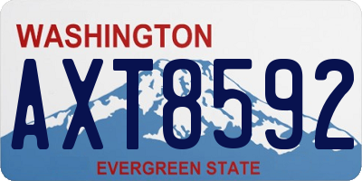 WA license plate AXT8592