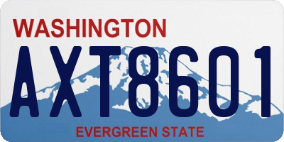 WA license plate AXT8601