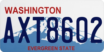 WA license plate AXT8602