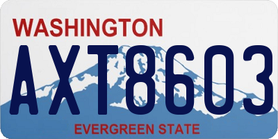 WA license plate AXT8603