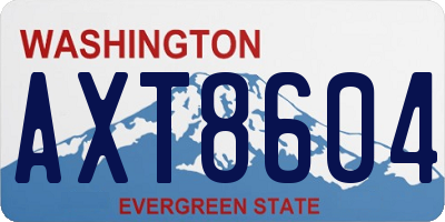 WA license plate AXT8604
