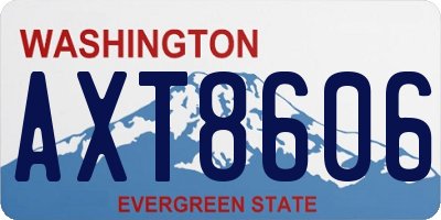 WA license plate AXT8606