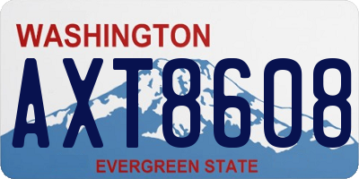 WA license plate AXT8608