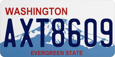 WA license plate AXT8609