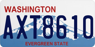 WA license plate AXT8610