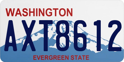 WA license plate AXT8612