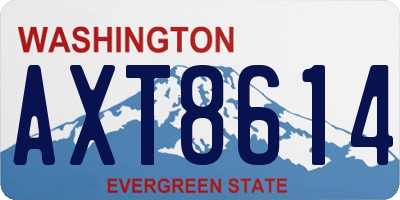 WA license plate AXT8614