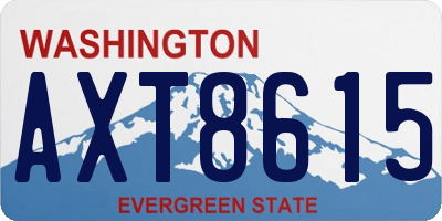 WA license plate AXT8615