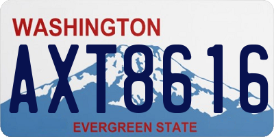 WA license plate AXT8616